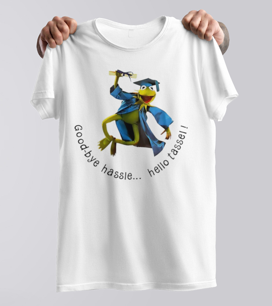 Kermit Frog Graduation Goodbye Hassle Hello Tassel T-Shirt