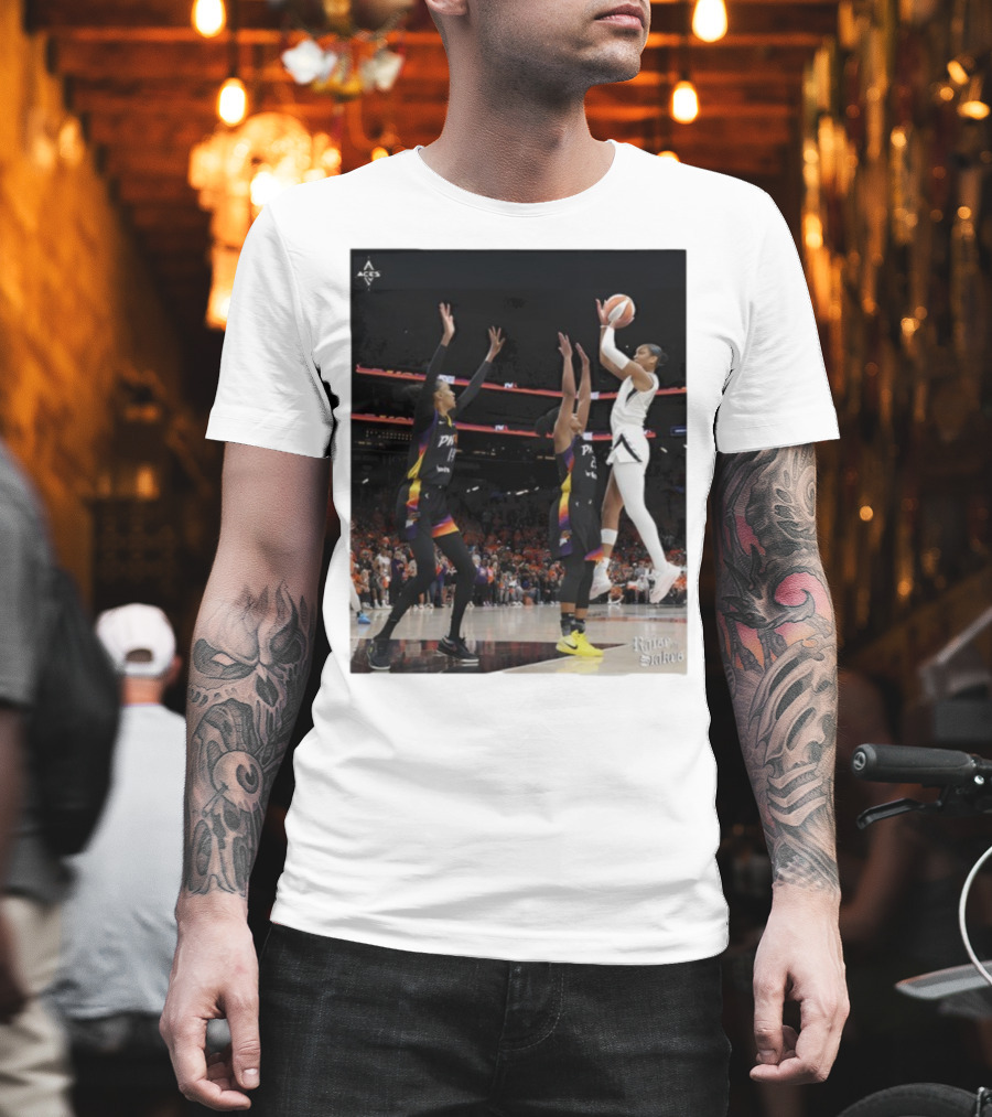 Las Vegas Aces Hang It In The Louvre Basketball Action Shot T-Shirt