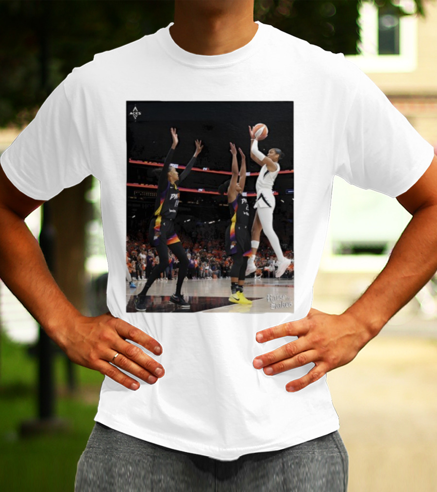 Las Vegas Aces Hang It In The Louvre Basketball Action Shot T-Shirt