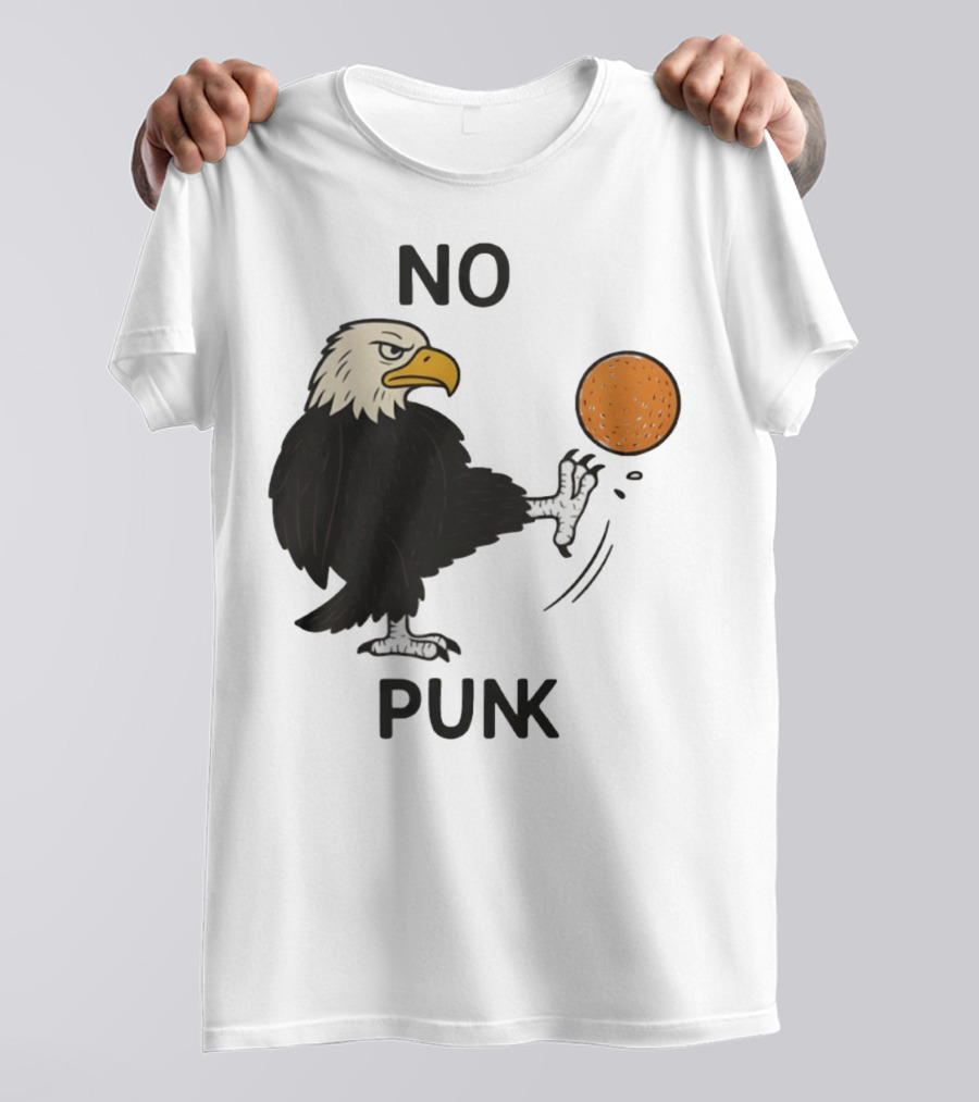 Bald Eagle Kicking Orange Ball No Punk T-Shirt