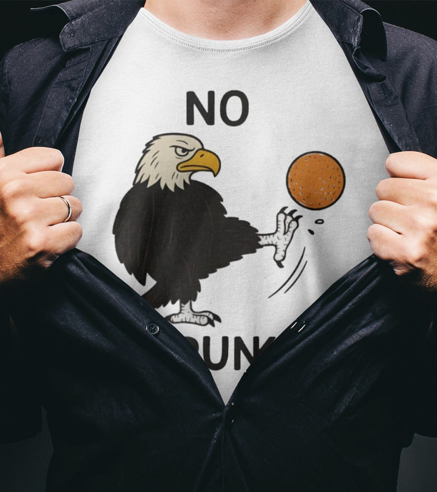 Bald Eagle Kicking Orange Ball No Punk T-Shirt