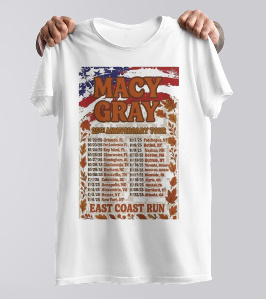 Macy Gray 25th Anniversary Tour 2025 East Coast Run Dates T-Shirt