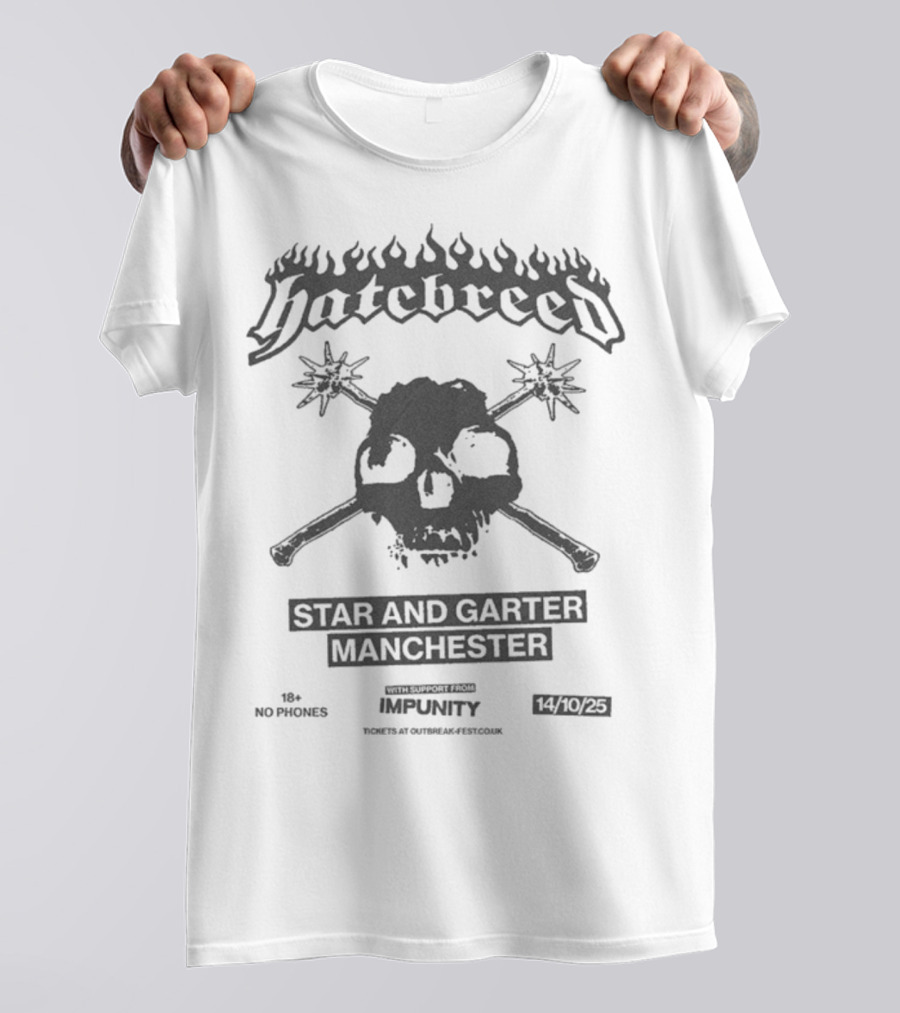 Hatebreed Star And Garter Manchester Event October 14th 2025 T-Shirt