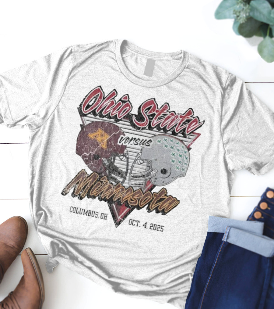Ohio State Versus Minnesota Football 2025 Game Helmets T-Shirt
