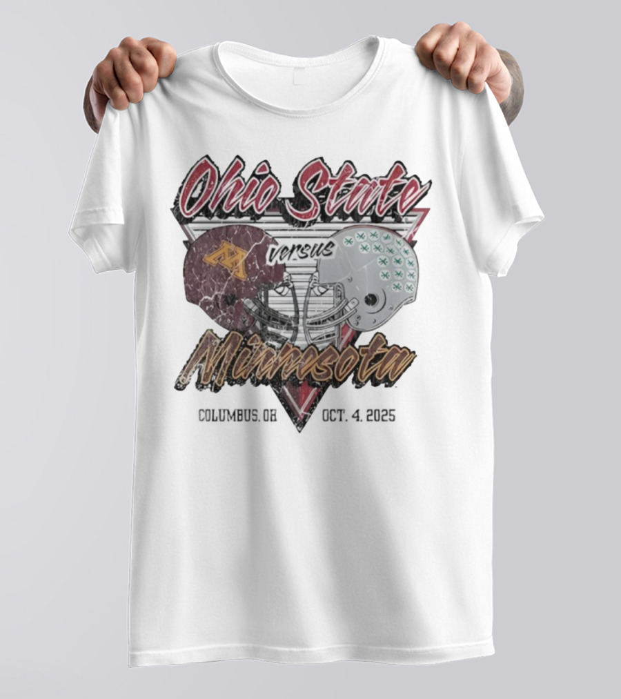 Ohio State Versus Minnesota Football 2025 Game Helmets T-Shirt
