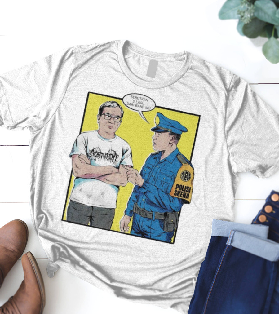 Polisi Skena Sebutkan 3 Lagu Dari Band Ini Meme Comic Interaction T-Shirt