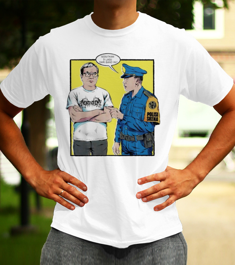 Polisi Skena Sebutkan 3 Lagu Dari Band Ini Meme Comic Interaction T-Shirt