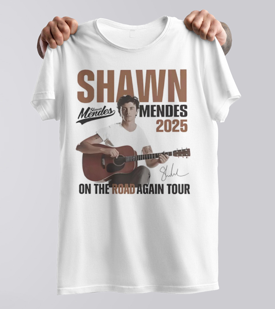 Shawn Mendes 2025 On The Road Again Tour Signature T-Shirt