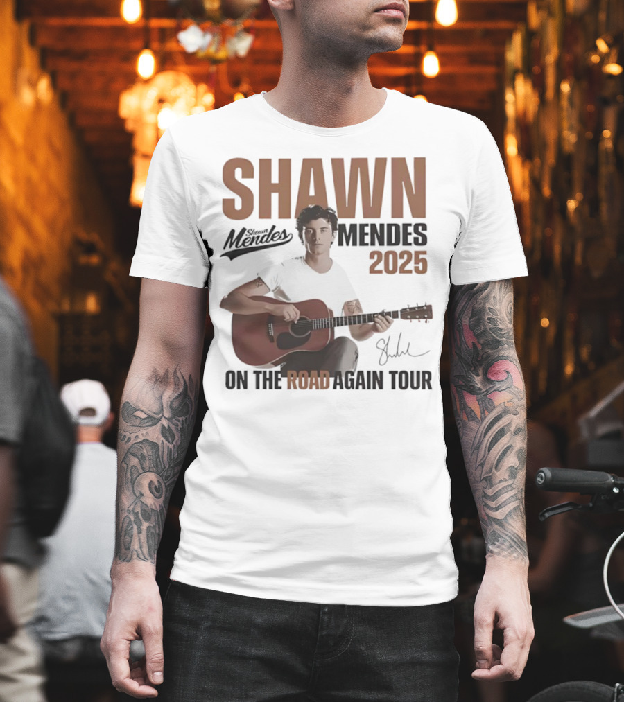 Shawn Mendes 2025 On The Road Again Tour Signature T-Shirt
