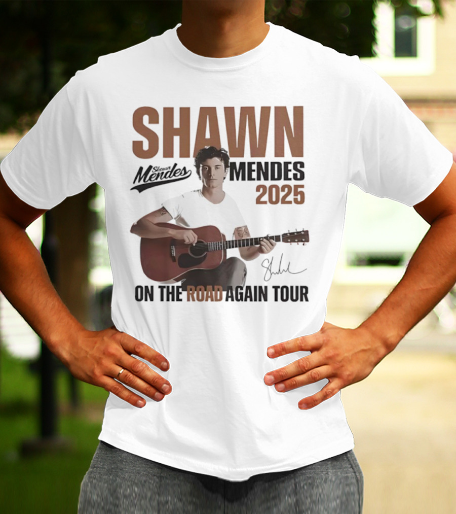 Shawn Mendes 2025 On The Road Again Tour Signature T-Shirt