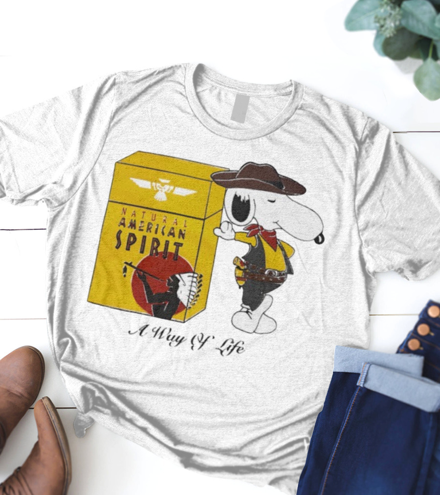 Snoopy Cowboy Natural American Spirit A Way Of Life T-Shirt