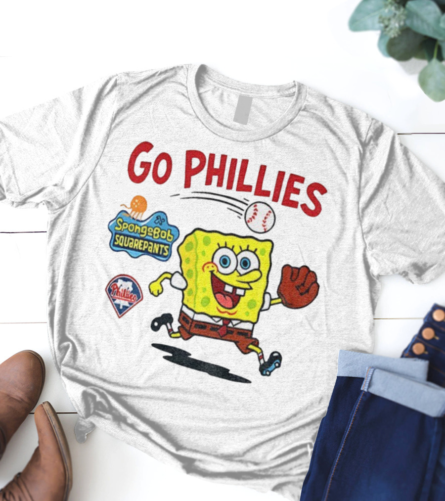 Go Phillies Spongebob Squarepants Philadelphia MLB Baseball 2025 T-Shirt