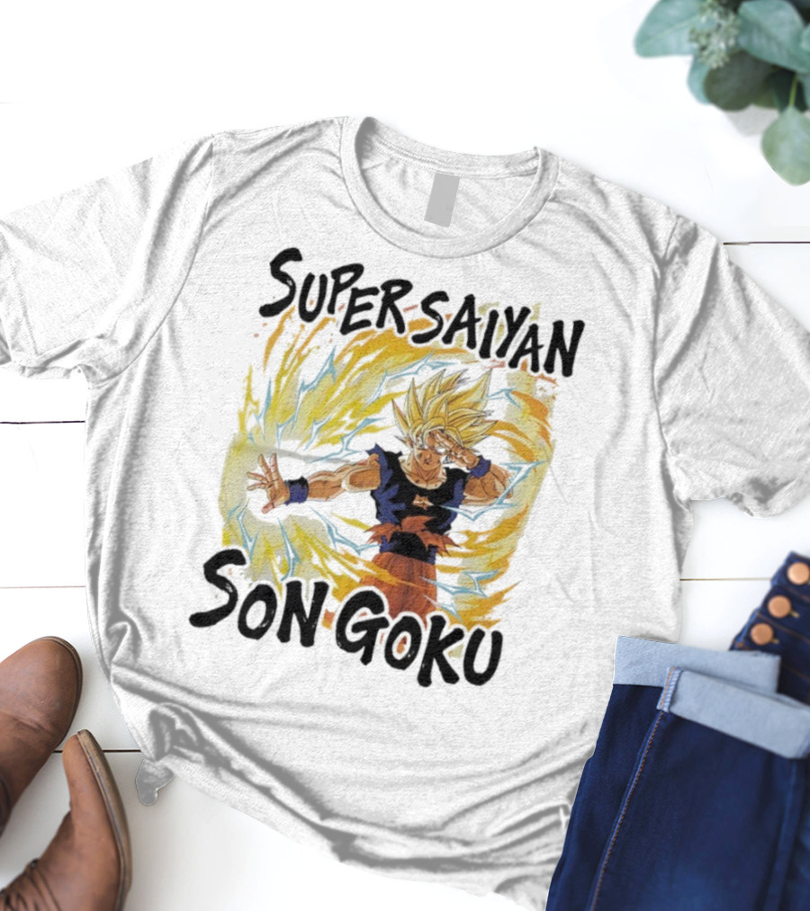 Super Saiyan Son Goku Dragon Ball Z Power Burst Aura Icon T-Shirt