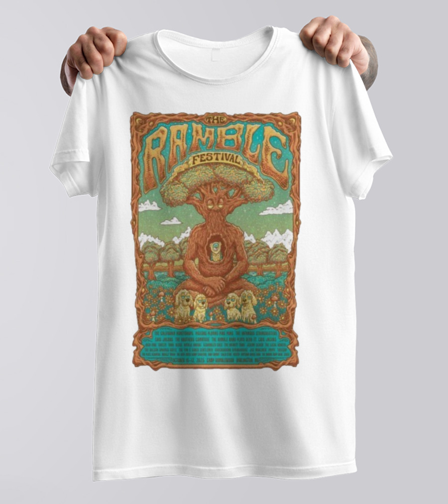 The Ramble Festival 2025 Camp Ramblewood October 10-12 Tree Creature And Owls T-Shirt