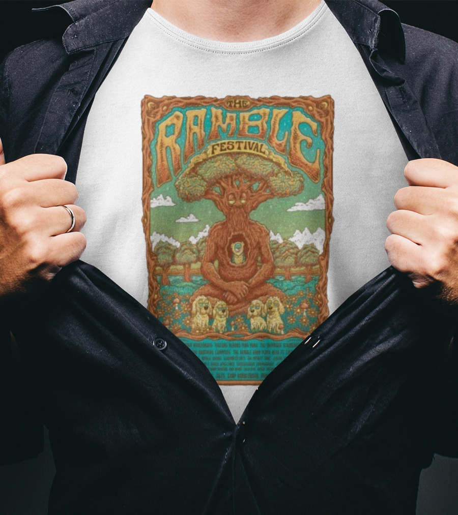The Ramble Festival 2025 Camp Ramblewood October 10-12 Tree Creature And Owls T-Shirt