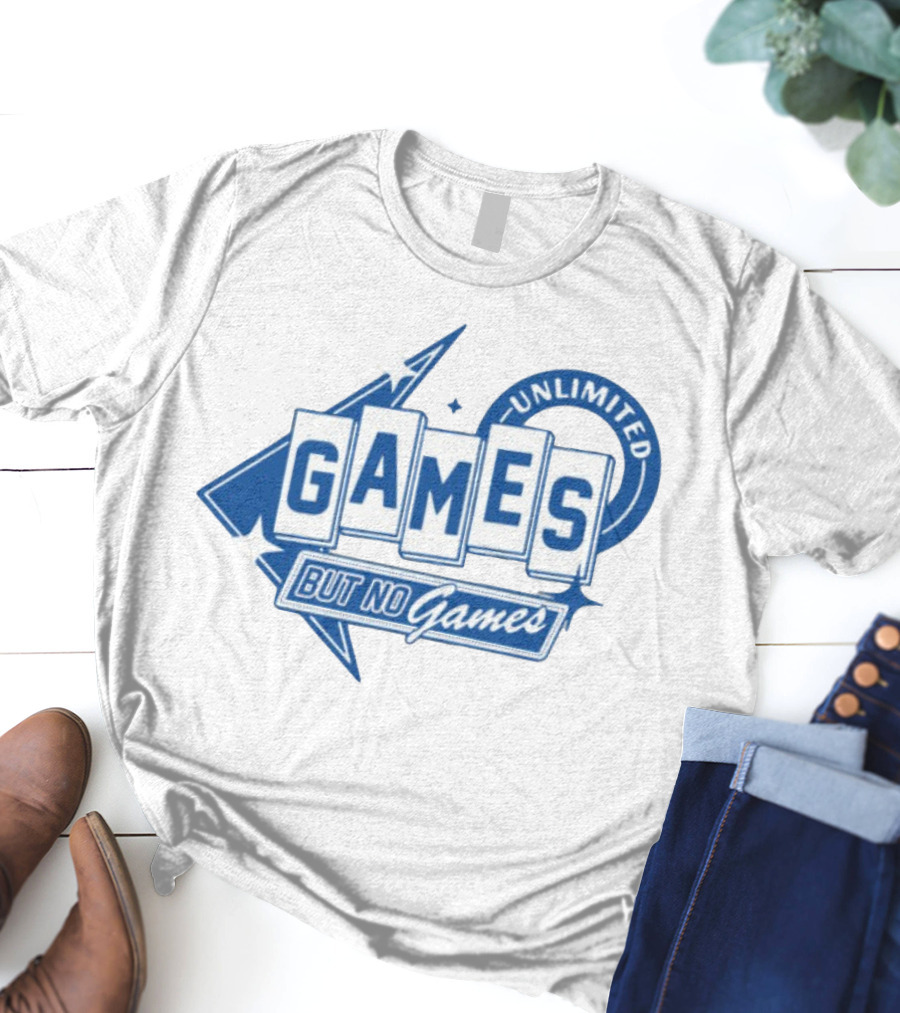 Unlimited Games But No Games Retro Style Gaming Aesthetic T-Shirt