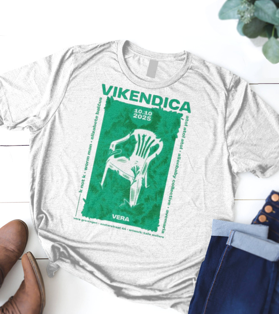 Vikendica 10.10.2025 Vera Chair Illustration In Greenery T-Shirt