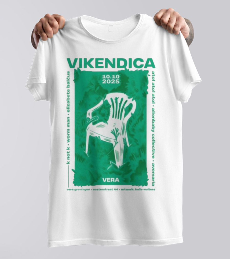 Vikendica 10.10.2025 Vera Chair Illustration In Greenery T-Shirt