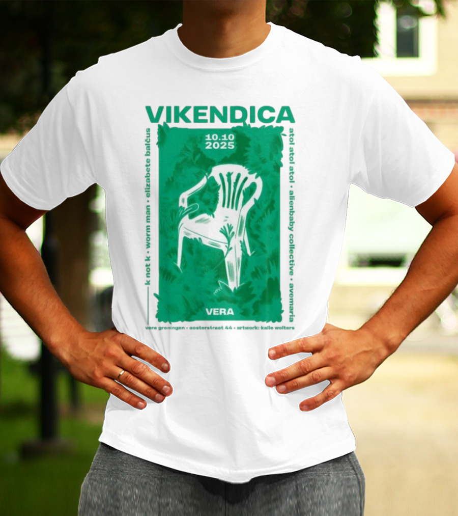 Vikendica 10.10.2025 Vera Chair Illustration In Greenery T-Shirt