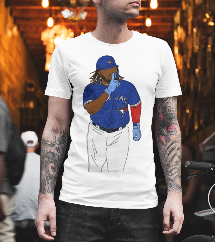 Vladimir Guerrero Jr Shhh Gesture Toronto Blue Jays Player Iconic Pose T-Shirt