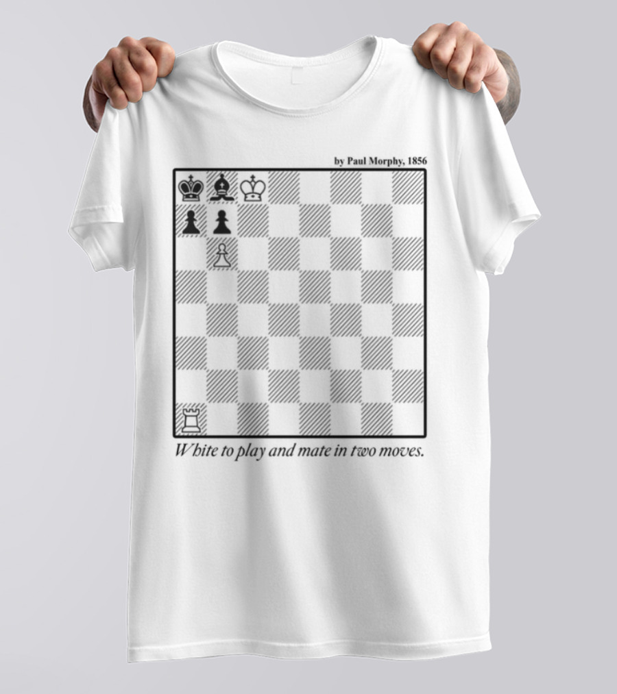 Paul Morphy 1856 Chess Puzzle White To Play And Mate In Two Moves T-Shirt