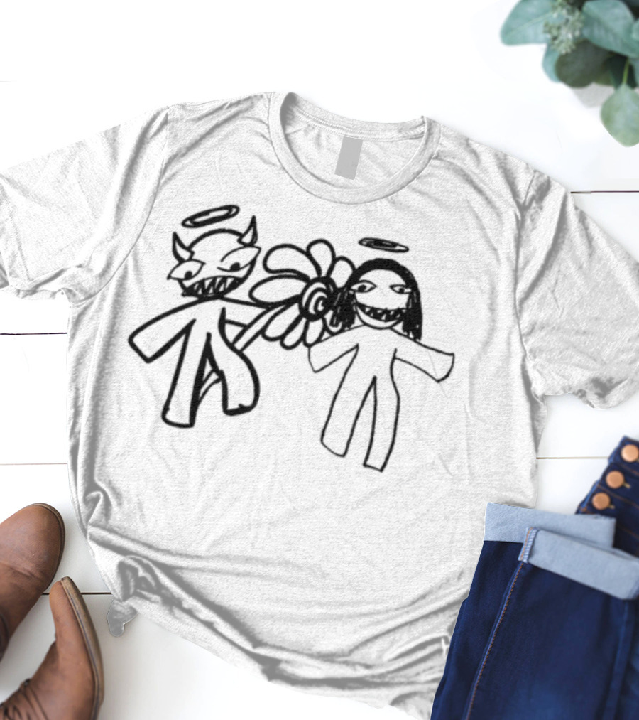 I Believe In You Angel And Devil Drawing T-Shirt