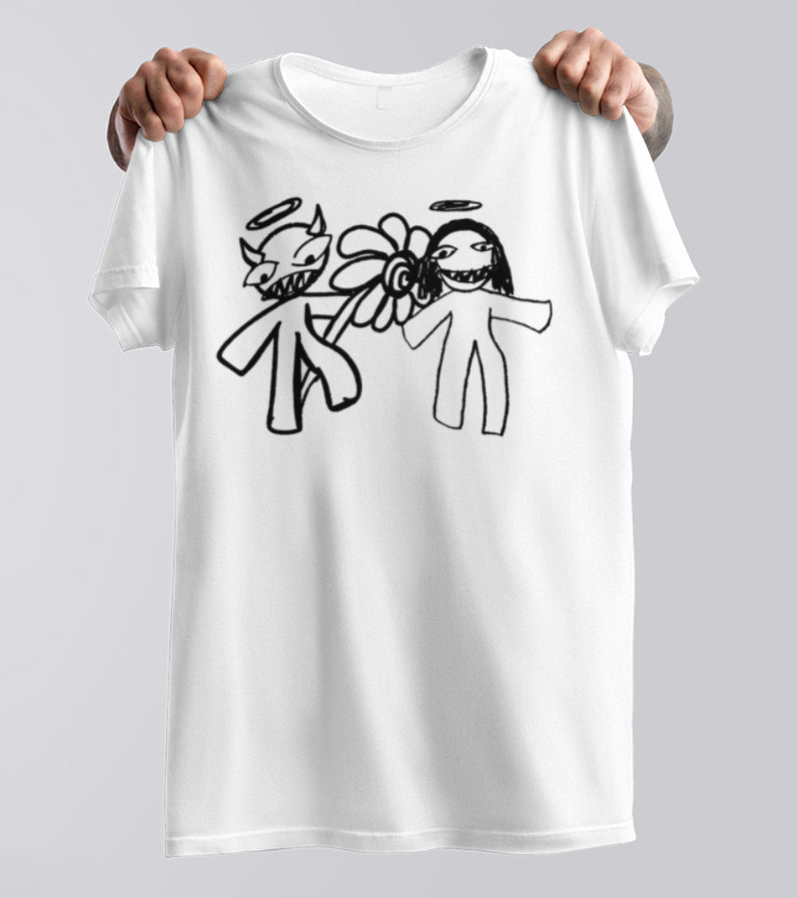 I Believe In You Angel And Devil Drawing T-Shirt