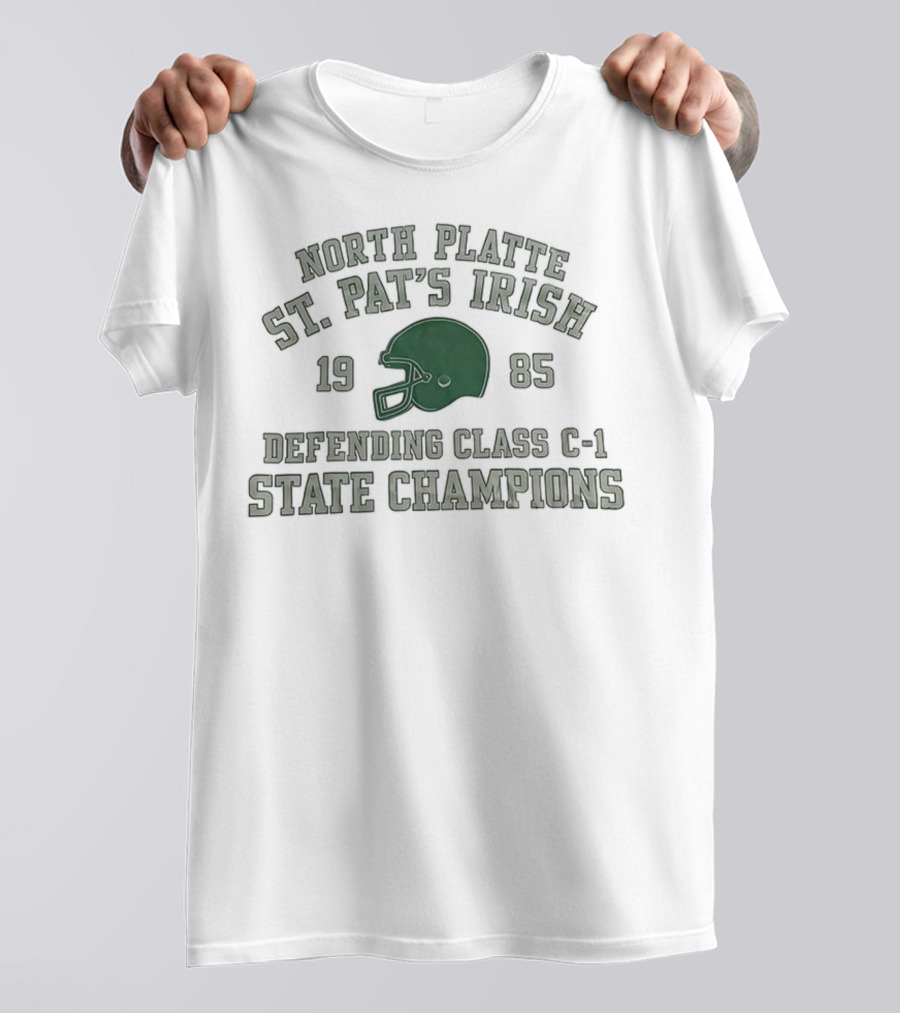 North Platte St. Pat's Irish 1985 Defending Class C-1 State Champions T-Shirt