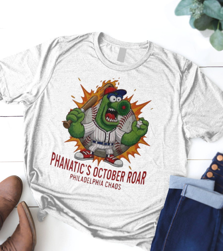 Philadelphia Phillies Baseball Phanatic's October Roar Philadelphia Chaos Mascot T-Shirt