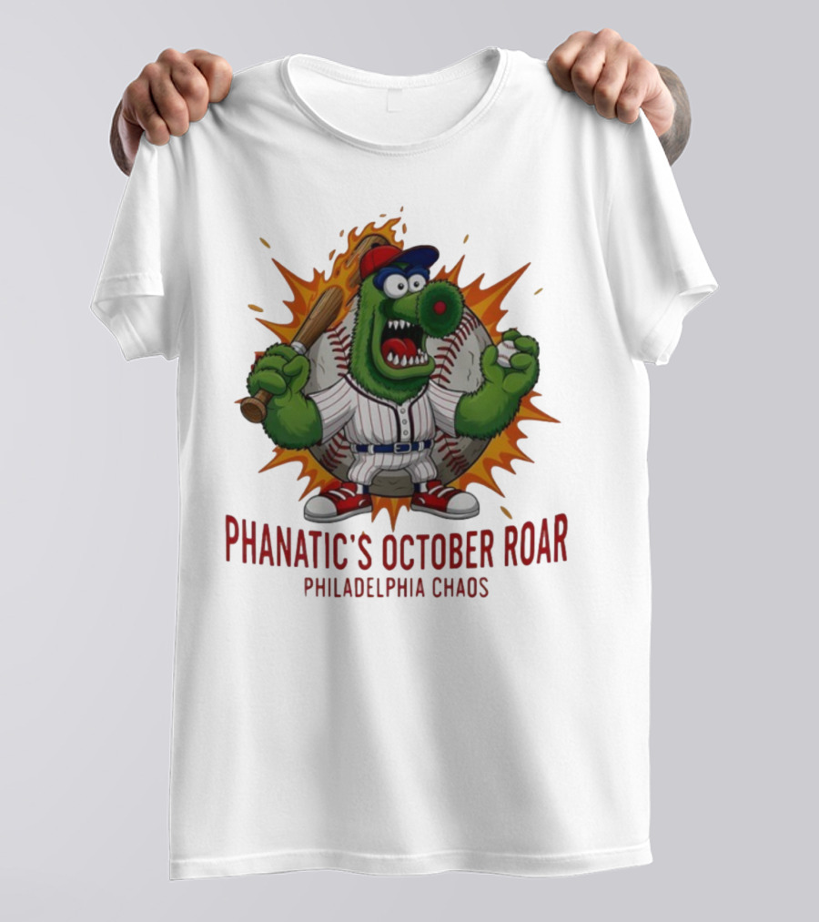 Philadelphia Phillies Baseball Phanatic's October Roar Philadelphia Chaos Mascot T-Shirt