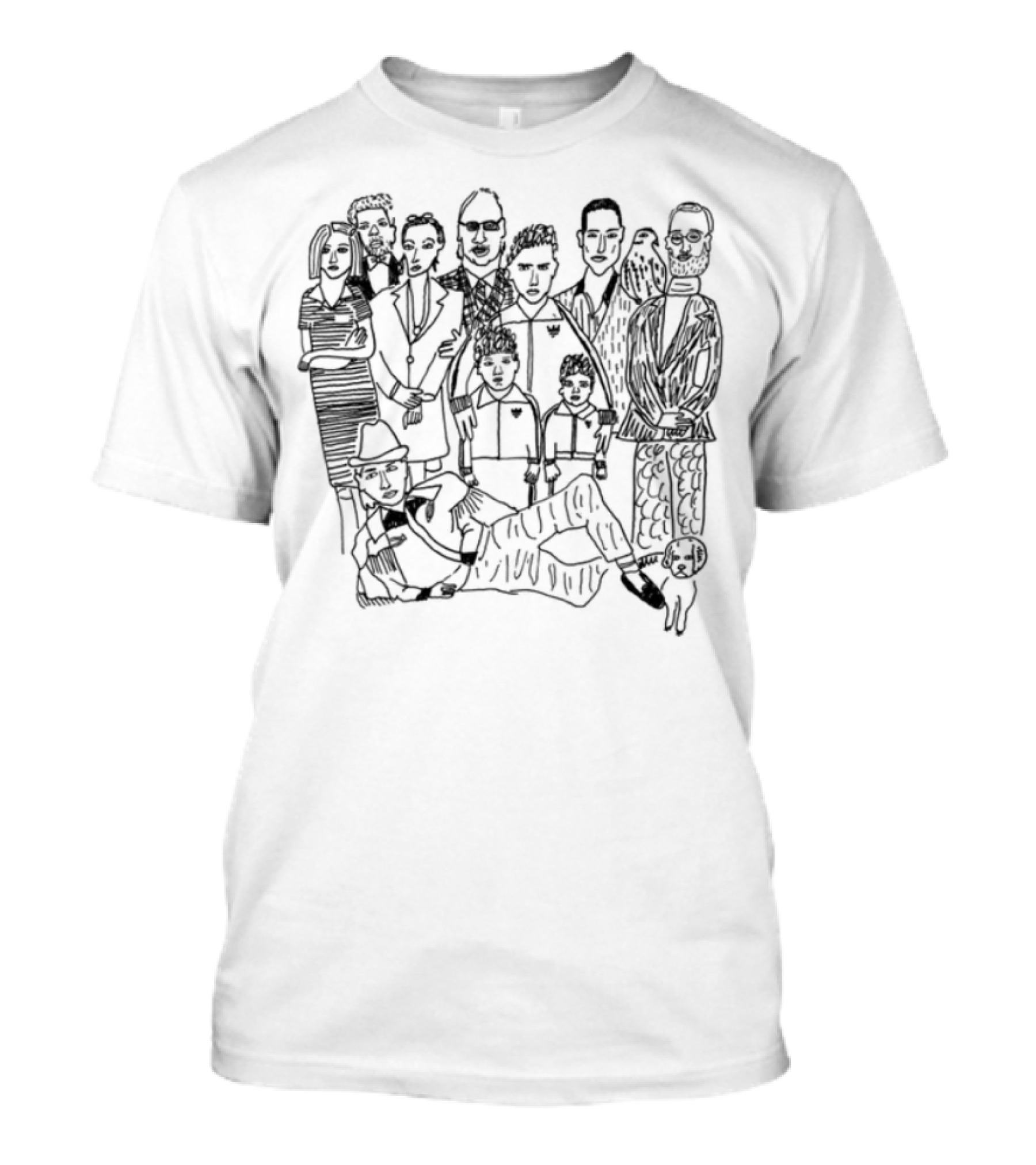 Royal Tenenbaums Cast Illustration Wes Anderson Film Fashion Statement T-Shirt