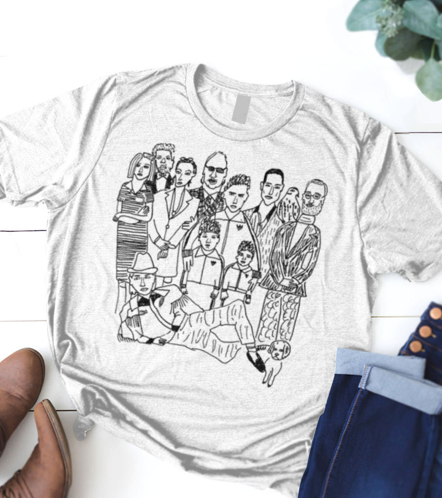 Royal Tenenbaums Cast Illustration Wes Anderson Film Fashion Statement T-Shirt