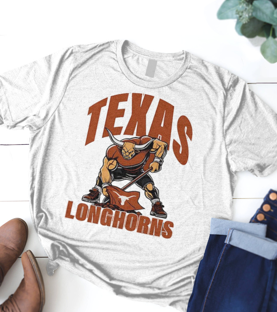 Texas Longhorns Football Youth Mascot Planting Flag T-Shirt