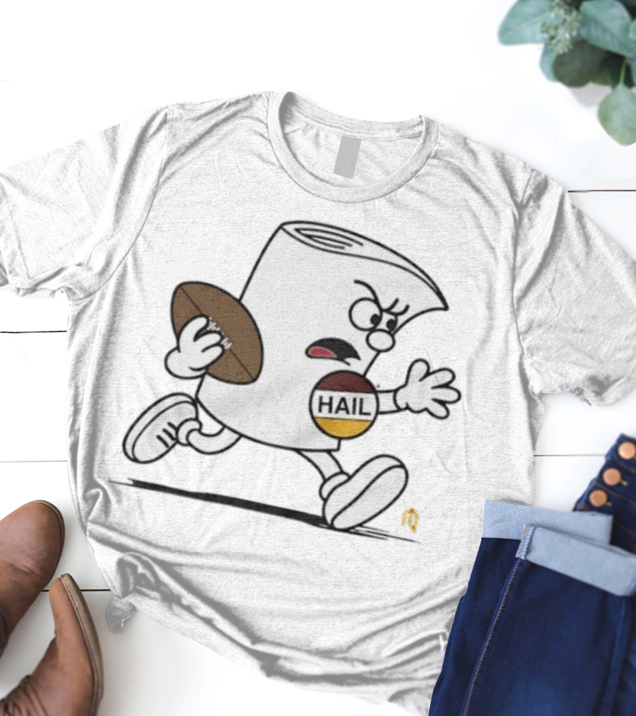 Washington Hail Running Icon With Football Comic Style T-Shirt