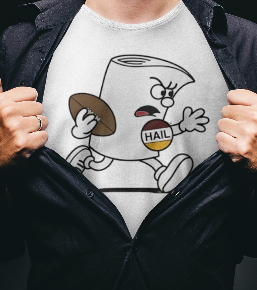 Washington Hail Running Icon With Football Comic Style T-Shirt