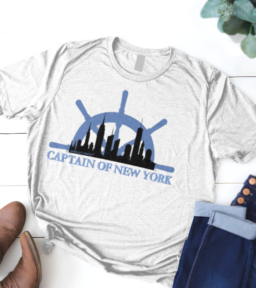 Worldof S Captain Of New York City Skyline Helm T-Shirt