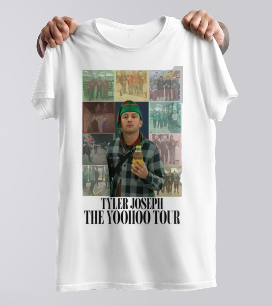 Eggtyler Tyler Joseph Yoohoo Tour Getränkflasche Elf Hemd Karo Holzfäller Look 2023 Collage T-Shirt