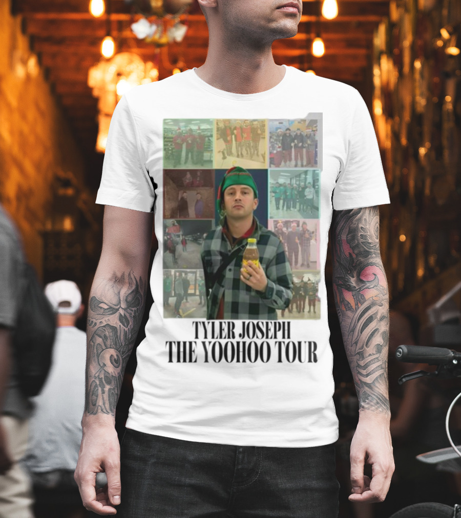 Eggtyler Tyler Joseph Yoohoo Tour Getränkflasche Elf Hemd Karo Holzfäller Look 2023 Collage T-Shirt