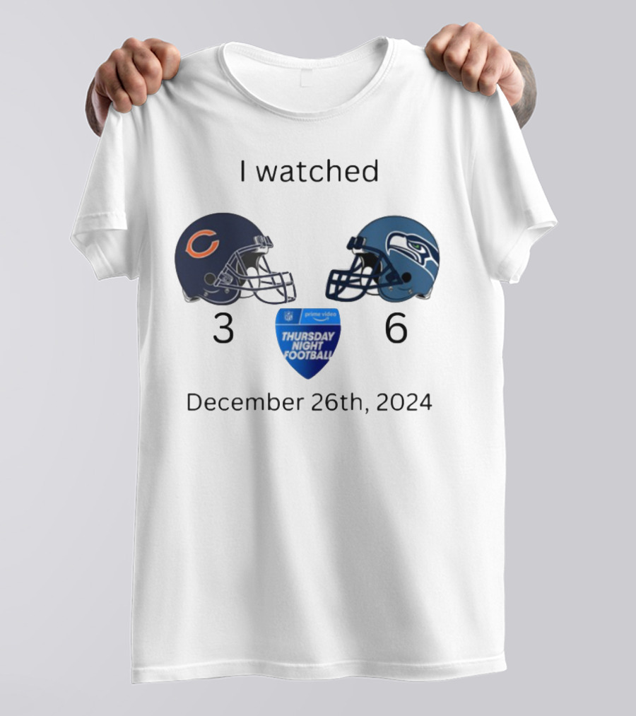 Prime Video Thursday Night Football December 26th 2024 Bears Vs Seahawks T-Shirt