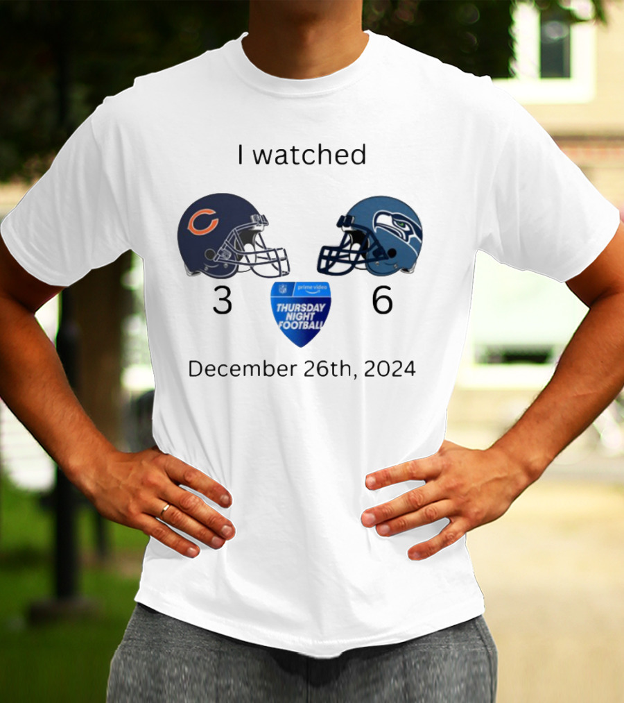 Prime Video Thursday Night Football December 26th 2024 Bears Vs Seahawks T-Shirt