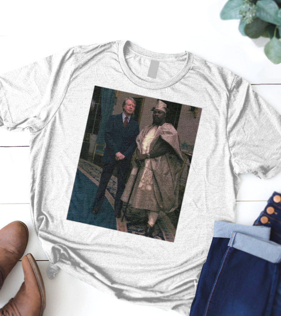 Jimmy Carter Meeting Nigerian President Traditional Attire T-Shirt
