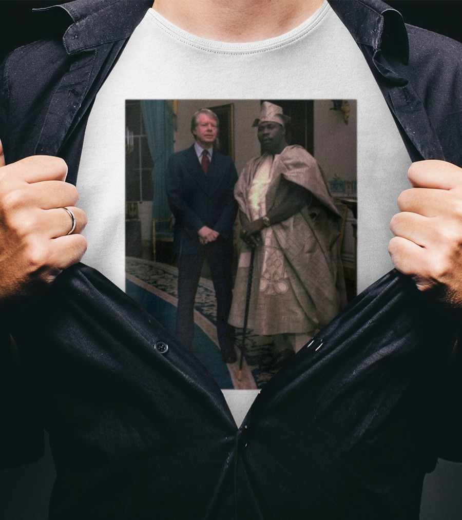 Jimmy Carter Meeting Nigerian President Traditional Attire T-Shirt