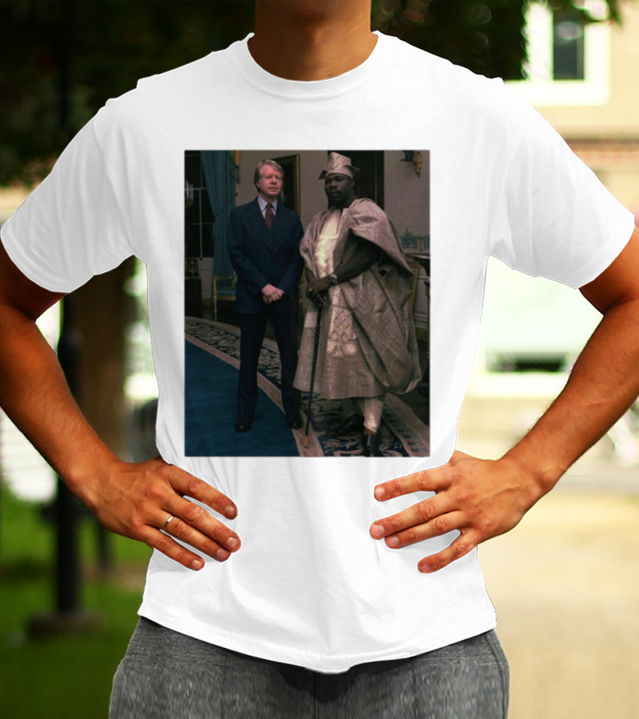 Jimmy Carter Meeting Nigerian President Traditional Attire T-Shirt