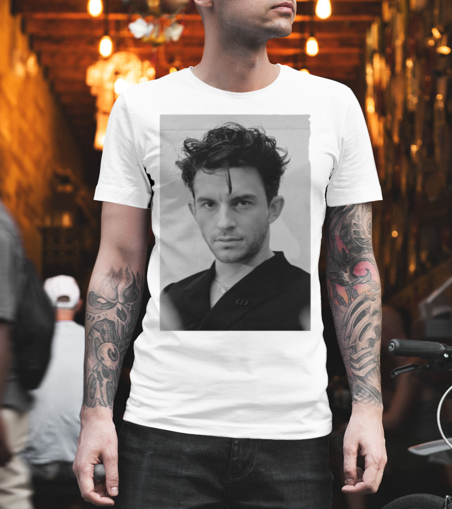 Jonathan Bailey Black And White Photography Portrait T-Shirt