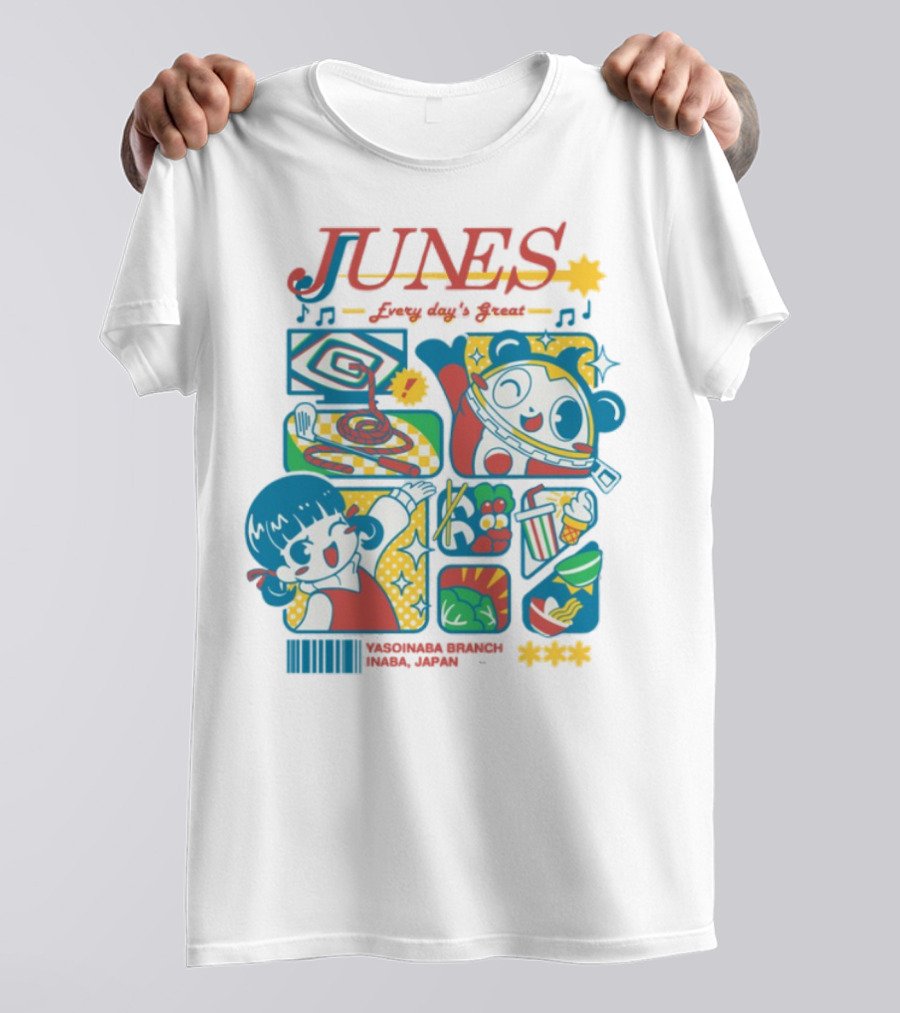 Junes Every Day's Great Persona 4 Teddie Cartoon Fun Collage T-Shirt