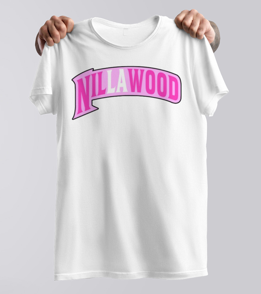 Nilla Allin Nillawood Pink Arch Text T-Shirt