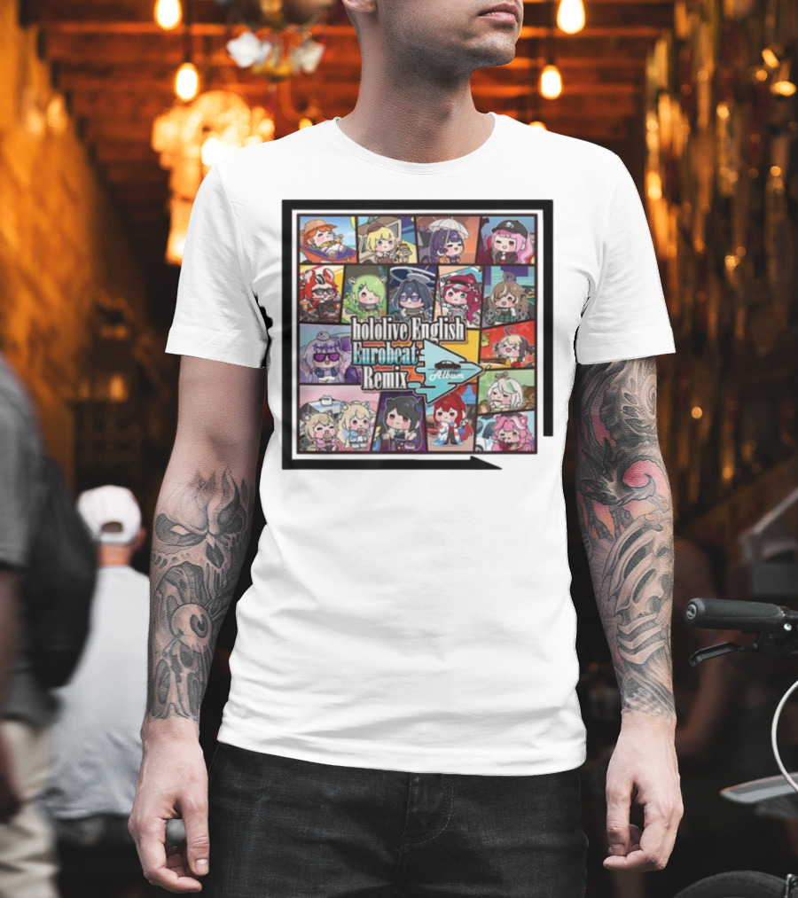 Hololive English Eurobeat Remix Album Characters Compilation T-Shirt