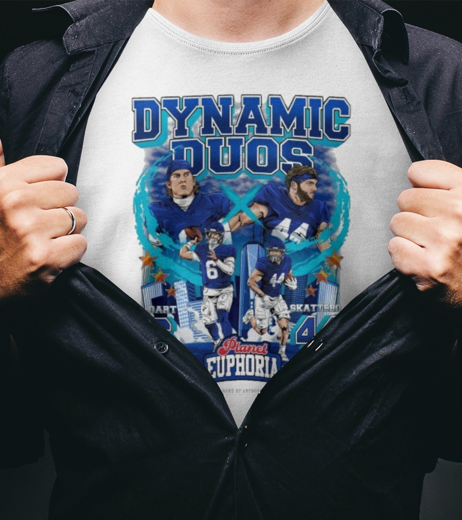 Dynamic Duos Jaxson Dart Cam Skattebo Planet Euphoria New York Giants T-Shirt