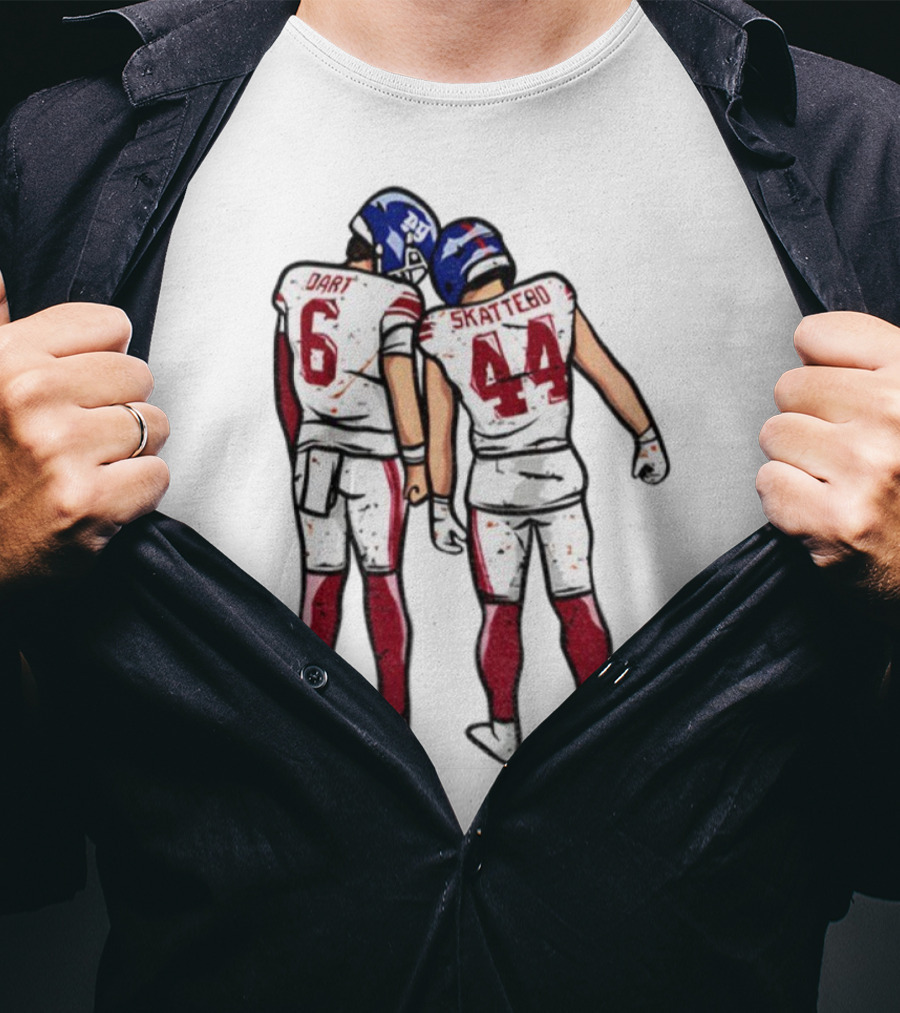 Jaxson Dart Cam Skattebo Number 6 44 New York Football Players Pose NFL Inspired T-Shirt