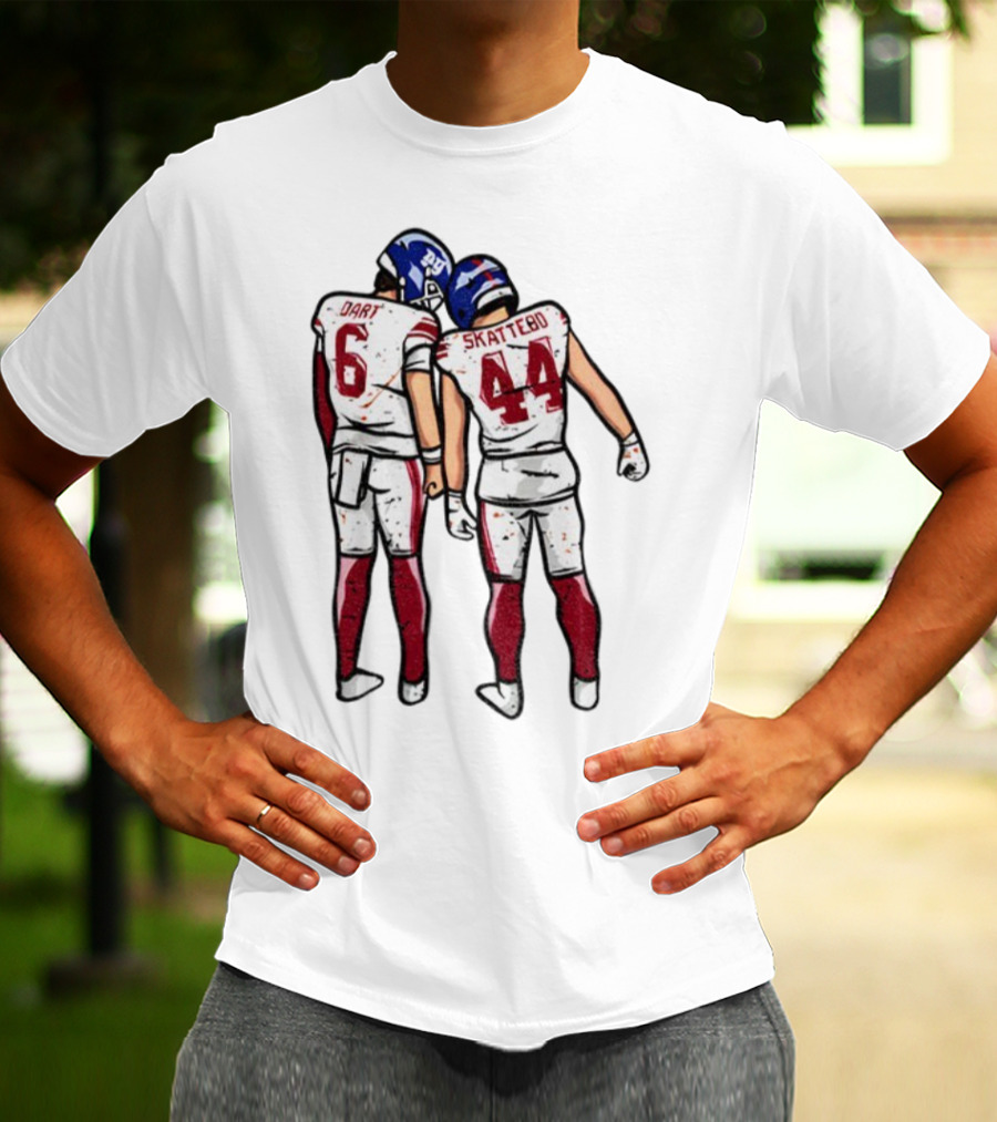 Jaxson Dart Cam Skattebo Number 6 44 New York Football Players Pose NFL Inspired T-Shirt